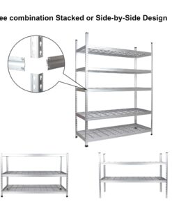 Amazon Basics Heavy Duty Storage Shelving Unit, Double Post, 5 Shelf, High-Grade Aluminum, Silver, 60 x 24 x 78 Inch 26 71aIkXFK70L