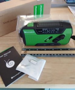 Emergency Crank Weather Radio, AM/FM/NOAA Hand Crank Portable Solar Radio with SOS Alarm, Battery Operated, LED Flashlight & Reading Lamping, 2000mAh Power Bank for Emergency Phone Charge Green 46 71aJdpBKQXL