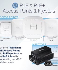 TRENDnet Gigabit Power Over Ethernet Plus Injector, Converts Non-Poe Gigabit To Poe+ Or PoE Gigabit, Supplies PoE (15.4W) Or PoE+ (30W) Power Network Distances Up To 100M (328 ft.), Black, TPE-115GI 1 13 71aKLHSKabS