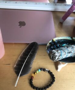 3 White Sage Smudge Gift Kit - Abalone Shell, Feather, Stand, Instructions & More - Smudging, Cleansing, Healing & Stress Relief Standard with Feather, Stand & Chakra Bracelet 40 71aKNHPSKvL 1