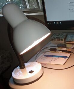 Simple Designs LD1003-WHT Basic Metal Flexible Hose Neck Desk Lamp, White 6.1 x 4.9 x 13.85 1 35 71aKvhnIlkL