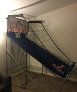 Pop-A-Shot - Home Dual Shot | Arcade Basketball Fun at Home | Infrared Sensor Scoring | 16 Game Modes | 7 Balls | Foldable Storage | for All Players Blue and White 35 71aLrNewqL