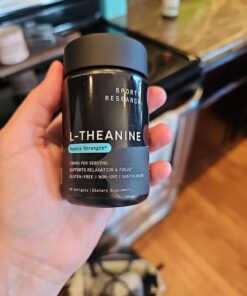 Sports Research Double Strength L-Theanine Supplement - Suntheanine Softgels for Focus, Relaxation & Alertness - Non-Drowsy Support Made with Coconut Oil, Non-GMO & Gluten Free - 200mg, 60 Count 32 71aMGKHL 0L