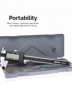 NEIKO 01407A Electronic Digital Caliper | 0-6 Inches | Stainless Steel Construction with Large LCD Screen | Quick Change Button for Inch/Fraction/Millimeter Conversions 6 Inch 30 71aMkYf6zTL