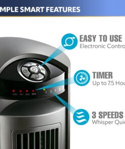 Lasko Oscillating Tower Fan, Remote Control, Timer, 3 Quiet Speeds, for Bedroom, Living Room and Office, 42", Silver, T42951 Silver T42951 26 71aMw2r5mML