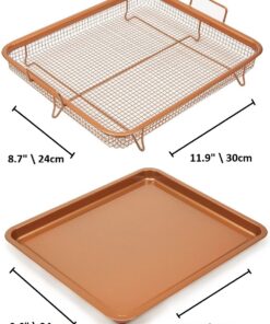 Copper Chef, 2-Piece Non-Stick Bakeware Set for Oven with Crisper Pan and Cookie Sheet, 13 x 9-Inch, N5O4RBL, Copper 28 71aNhSEtL