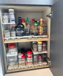 Vertical Spice - Cabinet Mounted Spice Rack Organizer - 3 Drawers, 30 Capacity - Sliding Cabinet Organizer - Pullout Shelves for Pantry Organization - Seasoning Storage - 6.9'' W x 10.75'' H x 10.6" D 6.9" W x 10.75" H x 10.6" D (222x2x11 DC) 43 71aNhfpHDqL