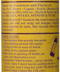 Private Preserve Wine Preservation System | 100% Green Gas Based | Suitable For All Wine, Port, Sake, Cognac, Whiskey, Fine Oil & Vinegar 0.29 Ounce (Pack of 1) 0.29 Ounce (Pack of 1) 5 71aNszIENoL