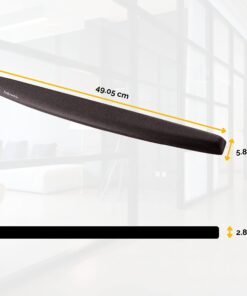 Fellowes 9178201 Memory Foam Wrist Rest, Black (91782), 2.94 x 19.94 x 0.94 inches 17 71aO 2OrJQS