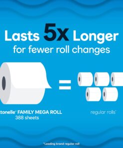 Cottonelle Ultra Clean Toilet Paper with Active CleaningRipples, 1-Ply, 24 Family Mega Rolls (4 Packs of 6) (24 Family Mega Rolls = 132 Regular Rolls), 388 Sheets per Roll, Packaging May Vary 25 71aOj4hovwL