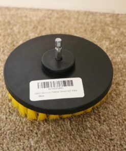 5 Inch Diameter Drill Powered Scrub Brush with Quarter Inch Quick Change Shaft - Drill Brush Attachment Yellow 30 71aOq13DFDL