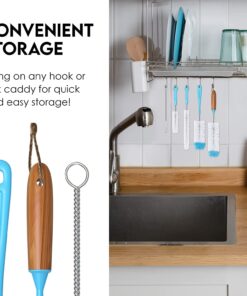 Turbo Microfiber Bottle Brush Cleaner Pack - Set of 5 Bottle Brushes for Cleaning Baby Bottles, Water Bottles, Tumblers, Wine Decanters, Flask, Bong, Vase Cleaner - One Straw Cleaner Brush 29 71aP0Nyfu2L