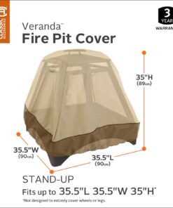 Classic Accessories Veranda Water-Resistant 35.5 Inch Stand-Up Fire Pit Cover, Outdoor Firepit Cover XL 20 71aP9qOhCL