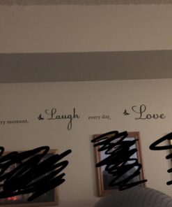 Blinggo Vinyl Decal Live Every Moment, Laugh Every Day, Love Beyond Words Wall Quote Black 15'' X 22'' 28 71aQBdmTicL