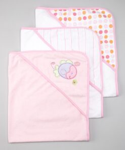 Spasilk 3 Pack Soft Terry Hooded Towel Set, Pink Pink Fish 7 71aQgB6PORL