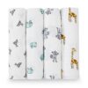 aden + anais Swaddle Blanket, Boutique Muslin Blankets for Girls & Boys, Baby Receiving Swaddles, Ideal Newborn & Infant Swaddling Set, Perfect Shower Gifts, 4 Pack, Jungle Jam