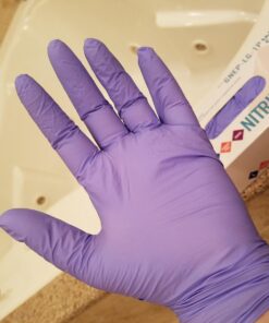 The Safety Zone GNEP-LG-1P Nitrile Exam Gloves - Medical Grade, Powder Free, Latex Rubber Free, Disposable, Non Sterile, Food Safe, Textured, Indigo Color, Convenient Dispenser Pack of 100, Size Large 25 71aS9eDpjNL