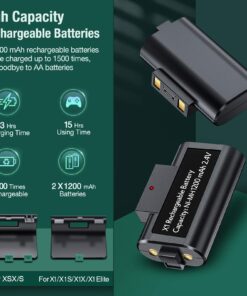 Controller Charger Station for Xbox one, Charging Station for Xbox one Controller Battery Pack, 2 x 1200 Rechargeable Battery Pack Compatible with Xbox Series X|S/Xbox One/Xbox One S/X/Elite 21 71aSGTBTMyL