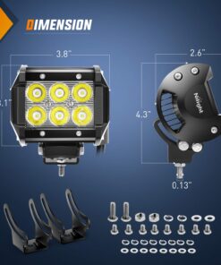 Alternative view of Nilight LED Pods 8PCS 18W 1260lm Spot LED Light Bar Driving Fog Light Off Road Lights Work Light 24V 12V for Motorcycles Van Camper Wagon Car Pickup ATV UTV SUV Truck Boat, 2 Years Warranty