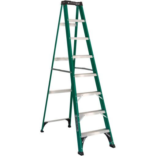 Louisville Ladder FS4008 Fiberglass Standard Step Ladder, 8 Feet, Green