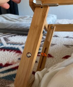 Laptop Desk Nnewvante Table Adjustable Bamboo Foldable Breakfast Serving Bed Tray w' Tilting Top Drawer 21.6" 47 71aUbEPp5LL