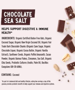 Purely Elizabeth, Chocolate Sea Salt, Ancient Grain Granola with Probiotics, Gluten-Free, 8 Ounce (Pack of 3) 3 Pack 12 71aV1caDbjL