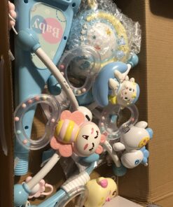 Baby Musical Crib Mobile with Timing Function Projector Lights,Stand-Along Rattles and 150 Melodies Music Box with Remote Control for Newborn 0-24 Months Blue 40 71aVCeNhf8L