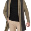 H2H Men's Casual Regular Fit Cardigan Shawl Collar Long Line with No Button Small Cmocal057-beige 41 71aVJIqBbmL