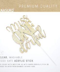 NANASUKO 1st Birthday Cake Topper - Miss Onederful - Double Sided Gold Glitter - Premium Quality Made in USA 17 71aVZTpcS8L