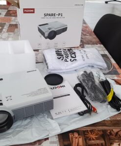 Projector with WiFi and Bluetooth, 5G WiFi Native 1080P 10000L 4K Supported, FUDONI Portable Outdoor Projector with Screen for Home Theater, Compatible with HDMI/USB/PC/TV Box/iOS and Android Phone 33 71aVe0f6OzL