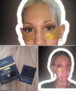 DERMORA Golden Glow Under Eye Patches (20 Pairs Eye Gels) - Rejuvenating Treatment for Dark Circles, Puffy Eyes, Refreshing, Revitalizing, Travel, Wrinkles 20 Count (Pack of 1) 31 71aVf91n0L