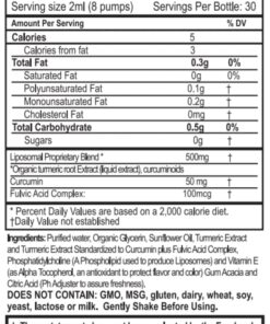 PURALITY HEALTH Liquid Turmeric Supplement, Fulvic Acid, Support Joint Health, Liposomal Enhanced Absorption, Vegan, Month Supply 25 71aW0qY4X0L