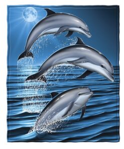 Alternative view of Dawhud Direct Dolphin Fleece Blanket for Bed, 50" x 60" Dolphin Fleece Throw Blanket for Women, Men and Kids - Super Soft Plush Dolphin Blanket Throw - Queen Size Blanket I Dolphins 50" x 60"