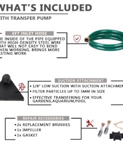 EXTRAUP 115Volt 330 GPH Portable Low Suction Electric Water Transfer Removal Utility Pump With Suction Hose Kit w/o switch 12 71aW5NMGmlL