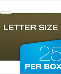 Pendaflex Hanging File Folders, Letter Size, Standard Green, 1/5-Cut Adjustable Tabs, 25 Per Box (81602), Standard Green - 1/5 Tabs 1/5 Cut 22 71aWTxoneiL