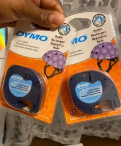 DYMO - DYM16952 Authentic LetraTag Labeling Tape for LetraTag Label Makers, Black Print on Clear pastic Tape, 1/2'' W x 13' L, 1 roll (16952) 156 in. X 1/2 in. 31 71aWciA8ZmL
