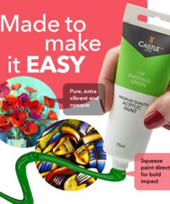 Castle Art Supplies 12 Large Acrylic 75ml Paint Tubes Set for Adults Beginner Artists Students | Ideal for Canvas Wood Ceramic Fabric and Nail Art 12 Count (Pack of 1) 25 71aWjkLSuL