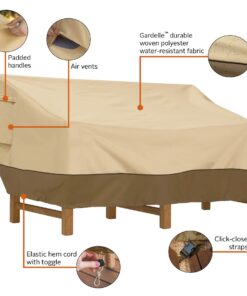 Classic Accessories Veranda Water-Resistant 76 Inch Deep Seated Patio Sofa/Loveseat Cover, Patio Furniture Covers, Pebble/Bark/Earth 76"L x 40"D x 31"H 21 71aXHeMAyL