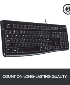 Logitech K120 Wired Keyboard for Windows, Plug and Play, Full-Size, Spill-Resistant, Curved Space Bar, Compatible with PC, Laptop - Black 21 71aXYqJQuQL