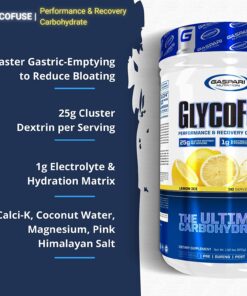 Gaspari Nutrition Glycofuse: Performance and Recovery Carbohydrate, 25g Cluster Dextrin and 1g Electrolyte and Hydration Matrix (30 Servings, Lemon Ice) 1.92 Pound (Pack of 1) 9 71aYa6XIHTL
