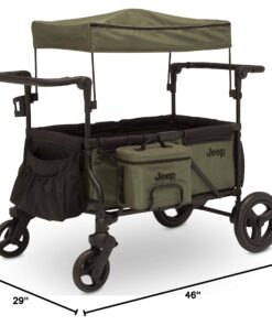 Jeep Deluxe Wrangler Stroller Wagon with Cooler Bag and Parent Organizer by Delta Children, Black/Green 40 71aYcEW0x8L