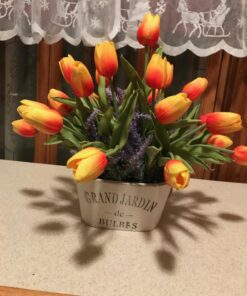 Butterfly Craze Artificial Lavender Plants in Rustic Wooden Planters - Lifelike, Stunning Faux Silk Purple Flowers Perfect for Elevating Your Patio, Home Décor, or Office (Set of Two), White Pots 32 71aYdTPNbAL