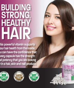 Bronson Ultra Biotin 10,000 Mcg Hair Skin and Nails Supplement, Non-GMO, 120 Vegetarian Capsules 120 Count (Pack of 1) 19 71aZ5fNuFL