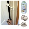 DOOR MONKEY Child Proof Door Lock & Pinch Guard - For Door Knobs & Lever Handles- Easy to Install-No Tools or Tape Required - Baby Safety Door Lock For Kids - Very Portable-Great for Dogs & Cats,White 29 71aZdQGxWnL