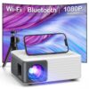 Mini Projector with WiFi and Bluetooth, 1080P Supported iPhone Projector with Projector Stand, Portable Movie Projector for Home Theater/Outdoor, Compatible with iOS/Android/Laptop/TV Stick/HDMI/PS5 Black 13 71aa9mmt57L