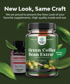 Pure Green Coffee Bean Extract Supplement – Best for Weight Loss Appetite Suppressant – 800 mg with Chlorogenic Acid Best Energy Booster Advanced Natural Potent Formula – 60 Capsules 16 71aaQq2 rPL