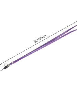 Badge Holder with Zip, Wisdompro School Supply 2-Sided Vertical PU Leather College ID Badge Holder with 1 ID Window, 4 Card Slots, 1 Side Zipper Pocket and 20 Inch Leather Neck Lanyard Strap - Purple 17 71aatVNKvmL