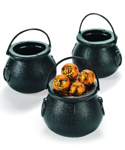 Fun Express 1 Dozen Mini Cauldron Kettles, BPA Free Plastic, St. Patrick's Day, Halloween, Bachelorette Parties, Witches and Wizards, Birthday, Baby Showers Party Decoration Supplies, Black 21 71abszRvF1L