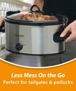 Alternative view of Crock-Pot Cook and Carry 6 Quart Manual Portable Slow Cooker and Food Warmer, Stainless (SCCPVL600-S)
