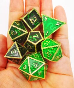 HAOMEJA Color Changing Temperature Metal Dragons DND dice Set D&D dice Set Role Playing Dice Apply to Dungeons and Dragons Black Transition Green W Black Green 12 71acJBdLc L